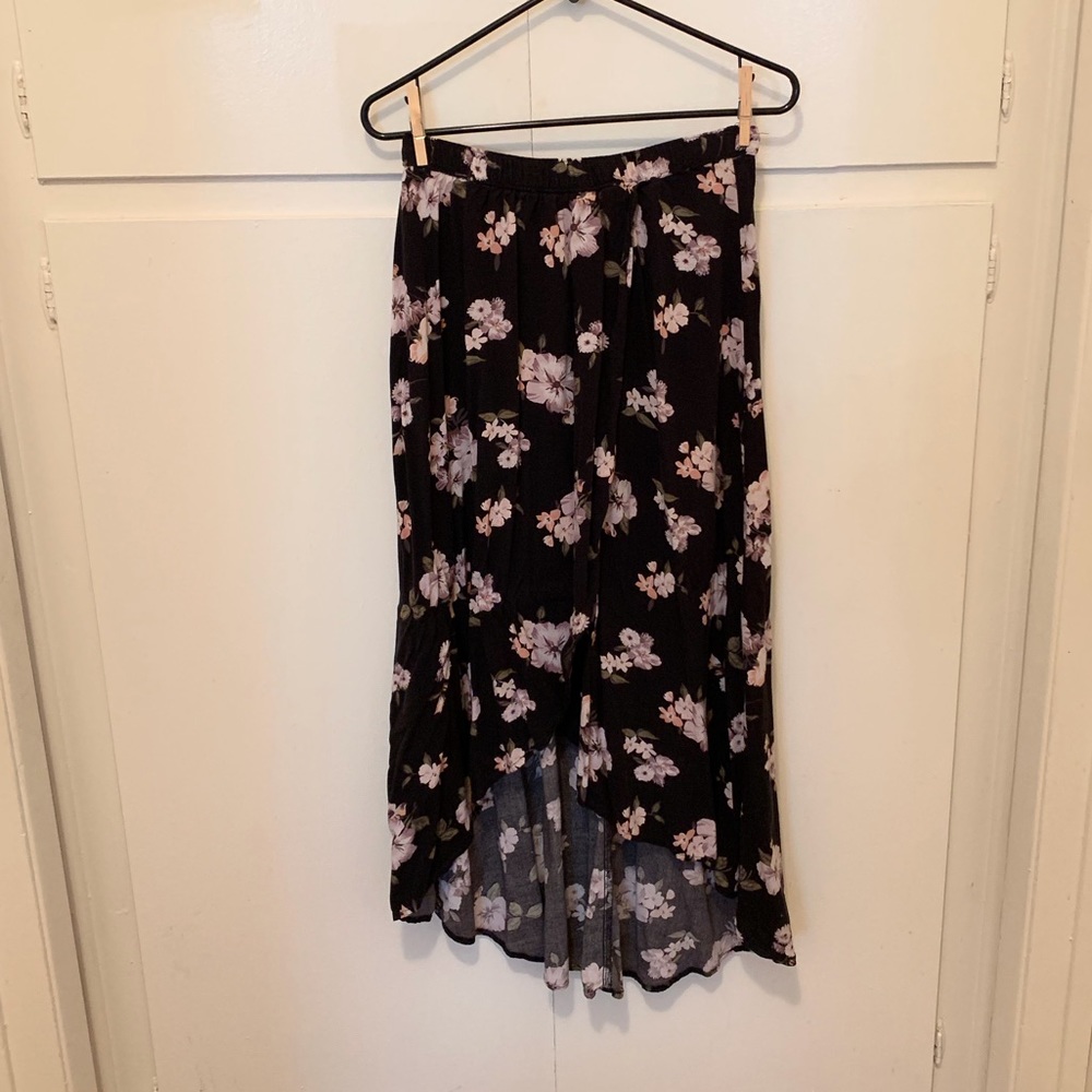 High-Low Floral Maxi Skirt